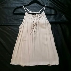 Tank top with black embroidery design